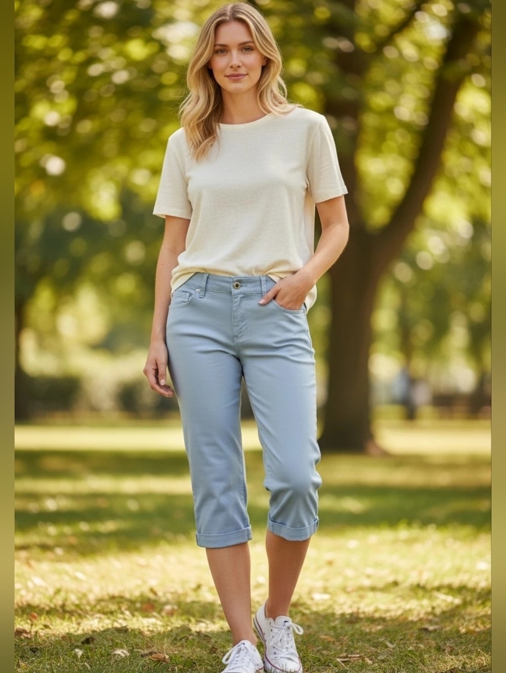 New York & Company Light Blue Cropped Capri Jeans Size 10